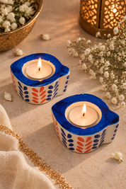 Folk Bloom Tealight Holder (Set of 2)
