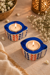 Folk Bloom Tealight Holder (Set of 2)