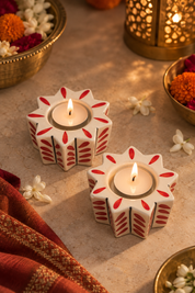 Sunburst Bloom Tealight Holder (Set of 2)