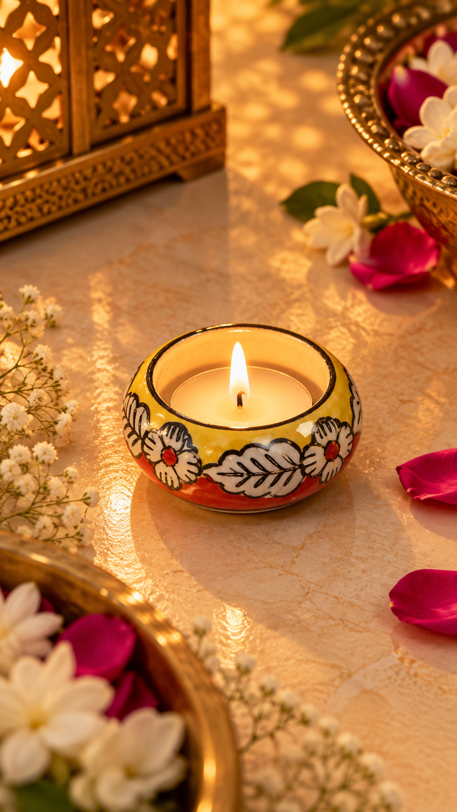 Marigold Meadow Tealight Holder (Set of 2)