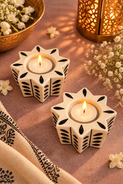 Black Bloom Tealight Holder (Set of 2)